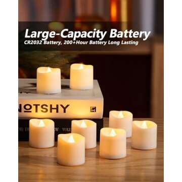 Homemory 24Pack Flameless LED Votive Candles, 200+Hour Lasting Electric Fake Candles, Battery Operat...