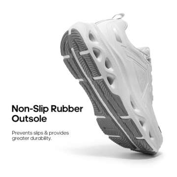 NORTIV 8 Women's Comfortable Walking Running Tennis Shoes MovePropel Athletic Gym Workout Jogging Fashion Sneakers,Size 8,White,SNWS247W