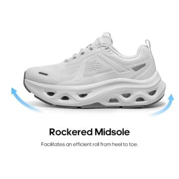 NORTIV 8 Women's Comfortable Walking Running Tennis Shoes MovePropel Athletic Gym Workout Jogging Fashion Sneakers,Size 8,White,SNWS247W