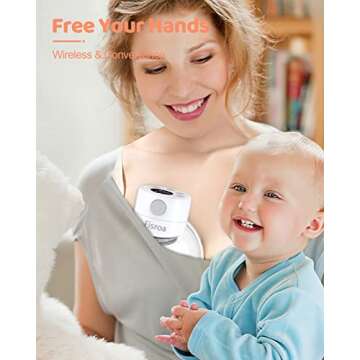 Wearable Breast Pump, Fisroa Double Hands Free Pump with 2 Modes & 9 Levels Low Noise Wireless Electric LCD Display and Memory Function