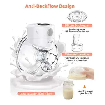 Wearable Breast Pump, Fisroa Double Hands Free Pump with 2 Modes & 9 Levels Low Noise Wireless Electric LCD Display and Memory Function