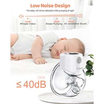 Wearable Breast Pump, Fisroa Double Hands Free Pump with 2 Modes & 9 Levels Low Noise Wireless Electric LCD Display and Memory Function