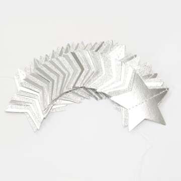 Glitter-Silver Star Garland for Festive Celebrations