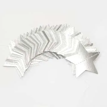 Glitter-Silver Star Garland for Festive Celebrations