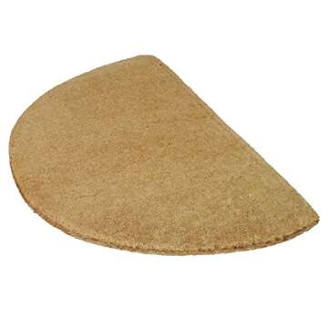Nedia Home Heavy Duty Coir Door Mat - Plain, No Border Design, Natural Coco Fiber Welcome Mat, Durable Handcrafted Outdoor Rug, Eco-Friendly, 22" x 36", O2103