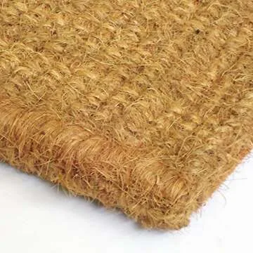 Nedia Home Heavy Duty Coir Door Mat - Plain, No Border Design, Natural Coco Fiber Welcome Mat, Durable Handcrafted Outdoor Rug, Eco-Friendly, 22" x 36", O2103