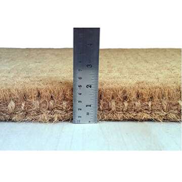 Nedia Home Heavy Duty Coir Door Mat - Plain, No Border Design, Natural Coco Fiber Welcome Mat, Durable Handcrafted Outdoor Rug, Eco-Friendly, 22" x 36", O2103