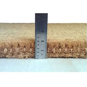 Nedia Home Heavy Duty Coir Door Mat - Plain, No Border Design, Natural Coco Fiber Welcome Mat, Durable Handcrafted Outdoor Rug, Eco-Friendly, 22" x 36", O2103