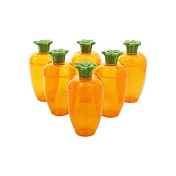 The Dreidel Company Fillable Easter Carrots Containers, Bright Orange Plastic Carrot, Perfect for Easter Hunt, Surprise 5.5" Inch Carrots (6-Pack)