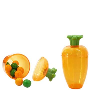 The Dreidel Company Fillable Easter Carrots Containers, Bright Orange Plastic Carrot, Perfect for Easter Hunt, Surprise 5.5" Inch Carrots (6-Pack)