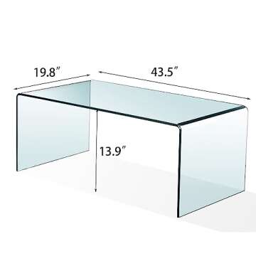 SMARTIK Glass Coffee Table Set, Modern Side & End Table, Transparent Living Room Tables, Supporting ...