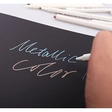 PuTwo 10 Metallic Marker Pens Set for Art and Craft