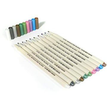 PuTwo 10 Metallic Marker Pens Set for Art and Craft