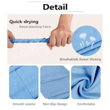 Headbands for Women Non Slip - Stylish Sports Hair Bands for Women's Hair - Soft Cotton Cloth Stretchy Headbands for Women for Yoga, Outdoor Exercise Running - 8 Pack