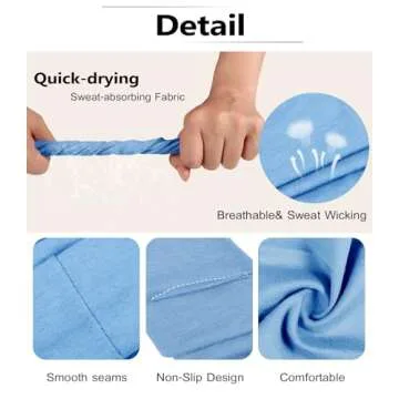 Headbands for Women Non Slip - Stylish Sports Hair Bands for Women's Hair - Soft Cotton Cloth Stretchy Headbands for Women for Yoga, Outdoor Exercise Running - 8 Pack