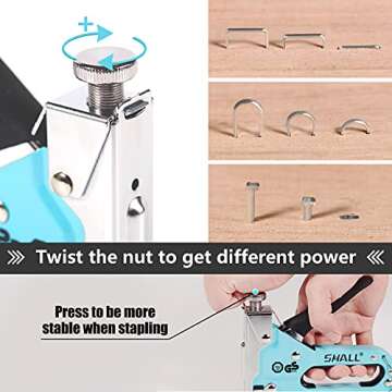 SHALL Staple Gun Heavy Duty, 3-in-1 Upholstery Staple Gun Kit with 3000 Staples, Staple Remover, Man...