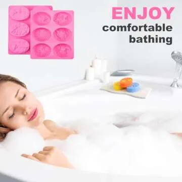 yeatruojeet 4 Pcs Silicone Soap Molds, 6 Cavities Rectangle Silicone Soap Molds for Homemade Craft Soap Mold, Cake Mold, Chocolate Mold ＆ Ice Cube Tray