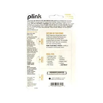 Plink Bin Fresh Odor Eliminator, Garbage Odor Eliminator, Small Spaces Air Freshener, Fresh Lemon, Last up to 30 Days, Pack of 3