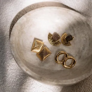 Gold Chunky Open Circle Vintage Statement Earrings