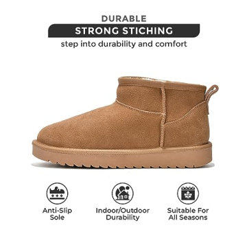 Comfy Water Resistant Suede Ankle Boots for Women