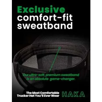 HAKA Denver Hat – DEN Trucker Hat for Men & Women, Adjustable Baseball Cap, Mesh Snapback, Outdoor Golf Hat - Black