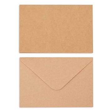 48 Pack Kraft Brown Blank Greeting Cards with Envelopes