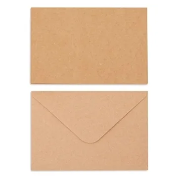 48 Pack Kraft Brown Blank Greeting Cards with Envelopes