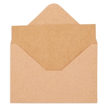 48 Pack Kraft Brown Blank Greeting Cards with Envelopes