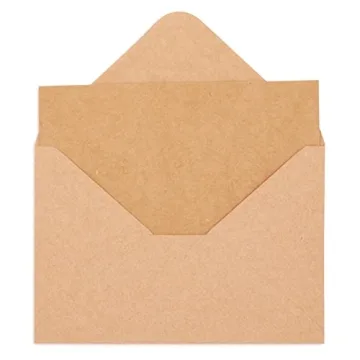 48 Pack Kraft Brown Blank Greeting Cards with Envelopes