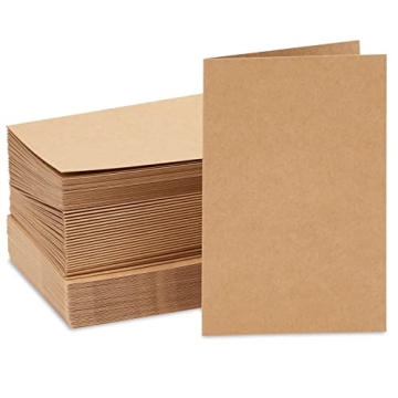 48 Pack Kraft Brown Blank Greeting Cards with Envelopes