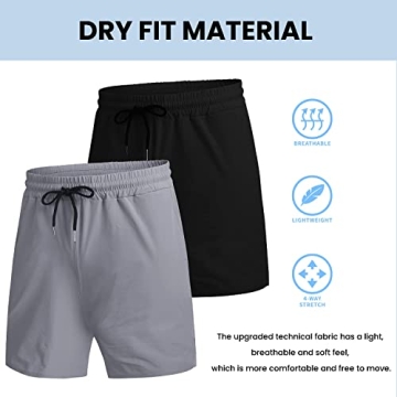 COOFANDY Men's 2 Pack Gym Workout Shorts Quick Dry Lightweight