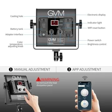 GVM 2 Pack LED Video Lights with App Control and Adjustability