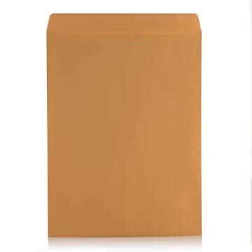 Aimoh 100 6 x 9 Self-Seal Brown Kraft Catalog Envelopes - 28lb, 100 Count, Ultra Strong Quick-Seal, 6x9 inch (38900)