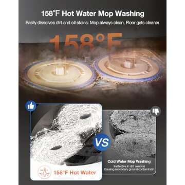 ECOVACS DEEBOT T30S Care Robot Vacuum and Mop, 11000Pa, ZeroTangle Technology, TruEdge Adaptive Edge Mopping, Hot Water Mop Washing, Self-Emptying, Self Refilling, Auto-Mop Lifting, Obstacle Avoidance