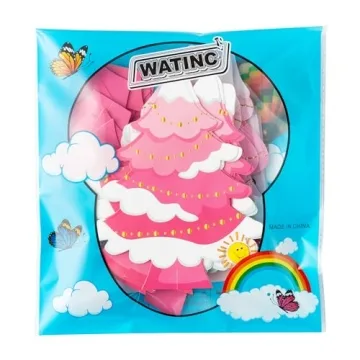 WATINC 30Pcs Pink Christmas Tree Craft Kit for Fun