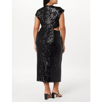 The Drop Women's Padma Cutout Sequin Midi Dress in Black
