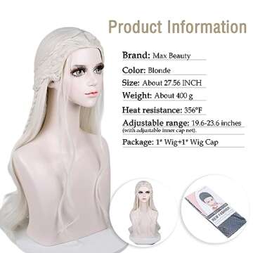 LABEAUTÉ Long Blonde Curly Braids Wig for Stylish Halloween Fun