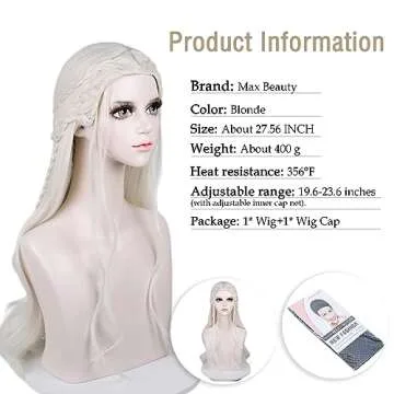 LABEAUTÉ Long Blonde Curly Braids Wig for Stylish Halloween Fun