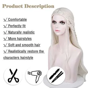 LABEAUTÉ Long Blonde Curly Braids Wig for Stylish Halloween Fun