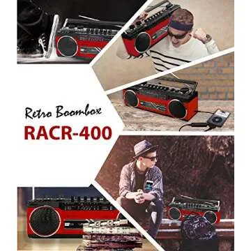 Riptunes Cassette Boombox with Bluetooth and AM/FM Radio