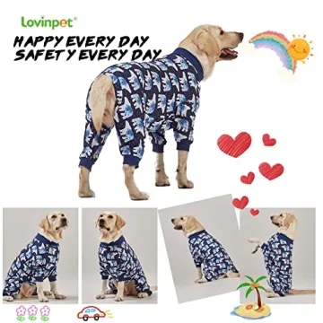 LovinPet Big Dog Pajamas for Recovery and Comfort