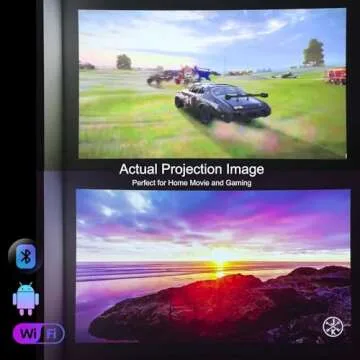 [6 Hr Battery] Worlds Brightest AAXA P6 Ultimate 1100 LED Lumens Smart Projector, USBC Video, 20000mah, WiFi 6 BT 5.4, Direct iPhone Mirroring, Portable Mini Projector, 1080p, HDMI/USB/TF Inputs