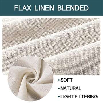 FantasDecor Linen Sheer Curtains for Elegant Home Decor
