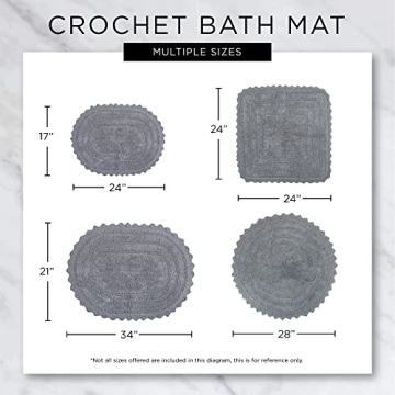 DII Crochet Bath Mat - Stylish & Reversible 27.5"