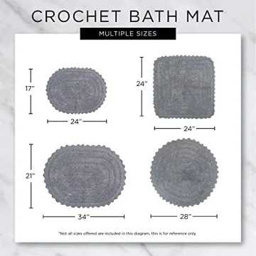 DII Crochet Bath Mat - Stylish & Reversible 27.5"