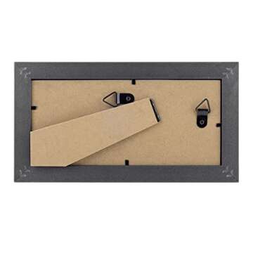 AUEAR, 5x10 Frame for 4x9 Business Document with Black Mat, Hanging and Easel Stand Display, Dark Brown Ornate Gold Trim