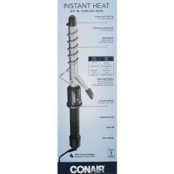 Conair 3/4 Inch Instant Heat Curling Iron for Spirals
