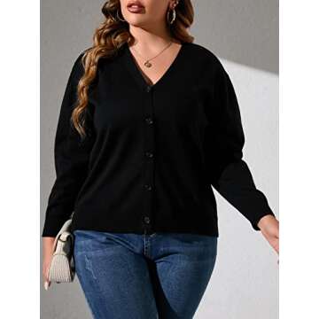 Chic Plus Size Button Front Sweater Cardigan for Women