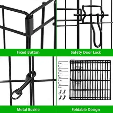 Puppy Pet Playpen 8 Panel 24 Inch Indoor Outdoor Metal Portable Folding Animal Exercise Dog Fence Ideal for Pet Animals Dog Cat Rabbit Breed Puppy (24" x 24" x 8)
