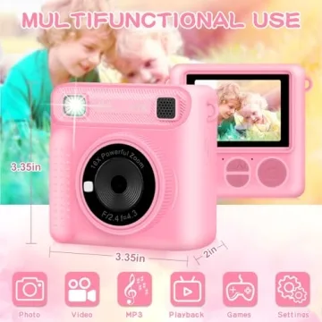 Portable Kids Instant Print Camera with 1080p Video